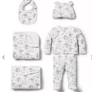 New Janie and Jack Baby Bundle Of Love Gift Set Ivory Woodland Toile 6-9 mos